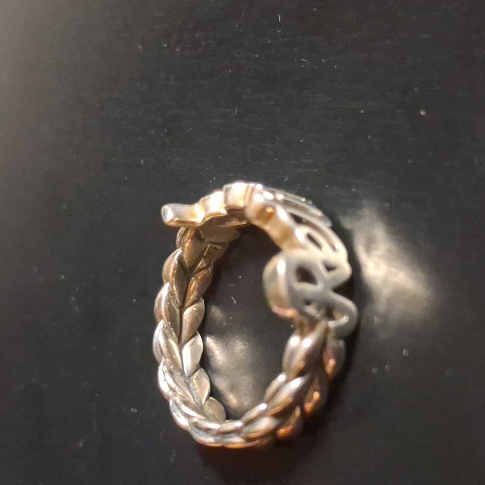 JAI Sterling Silver Retired Script Ring - Picture 9 of 14